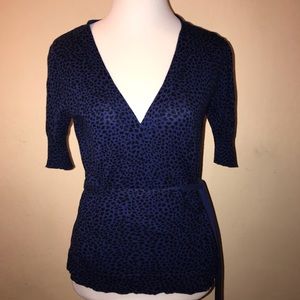 💙Blue Leopard Wrap Sweater Top💙
